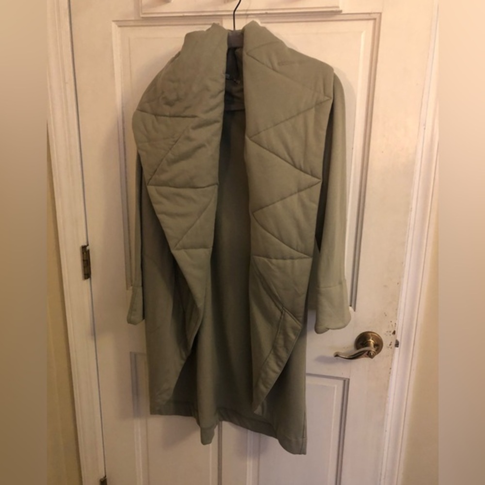 Young Fabulous & Broke Coat Sandrine Quilted Wrap in Sage Green